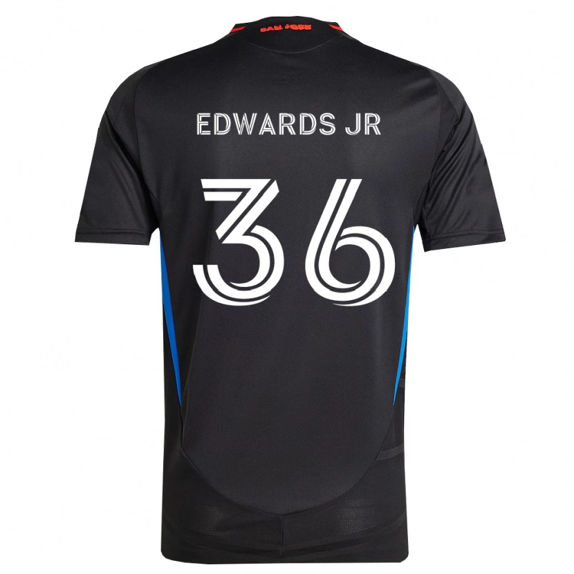 Danxen Kinderen Earl Edwards Jr. #36 Blauw Wit Zwart Thuisshirt Thuistenue 2026/27 T-Shirt
