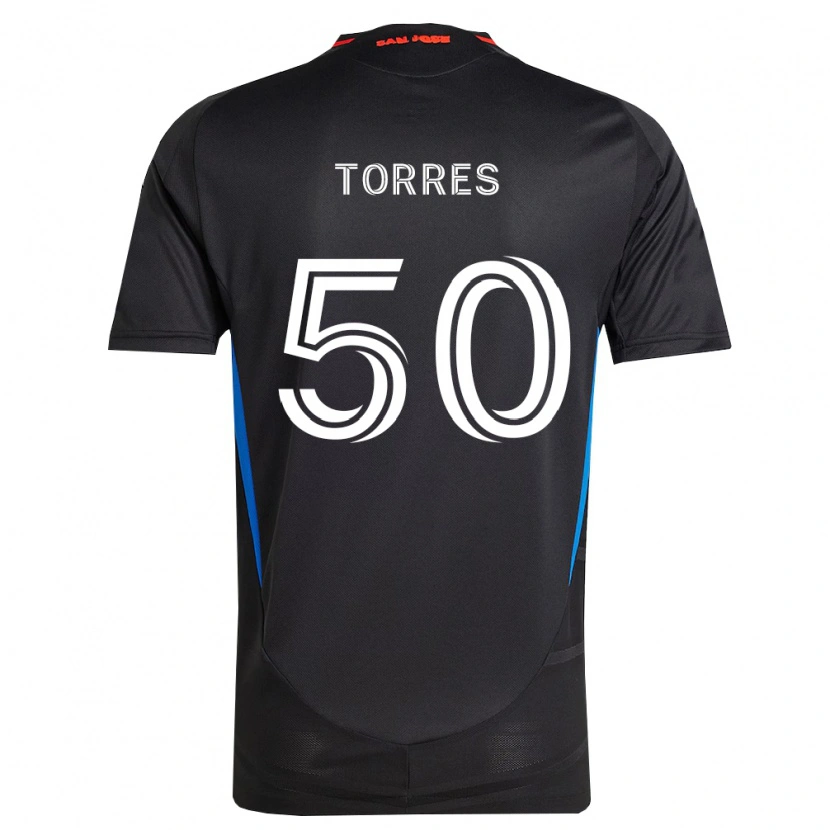 Danxen Kinderen Jorge Torres #50 Blauw Wit Zwart Thuisshirt Thuistenue 2026/27 T-Shirt