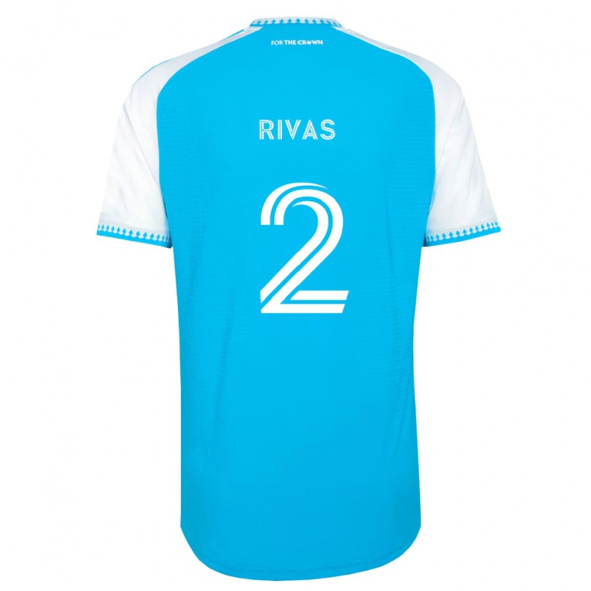 Danxen Kinderen Leandro Rivas #2 Hemelsblauw Wit Zwart Thuisshirt Thuistenue 2026/27 T-Shirt