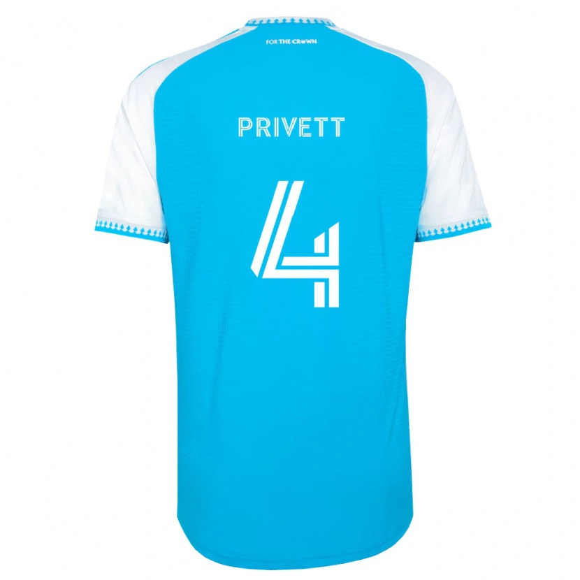 Danxen Kinderen Andrew Privett #4 Hemelsblauw Wit Zwart Thuisshirt Thuistenue 2026/27 T-Shirt