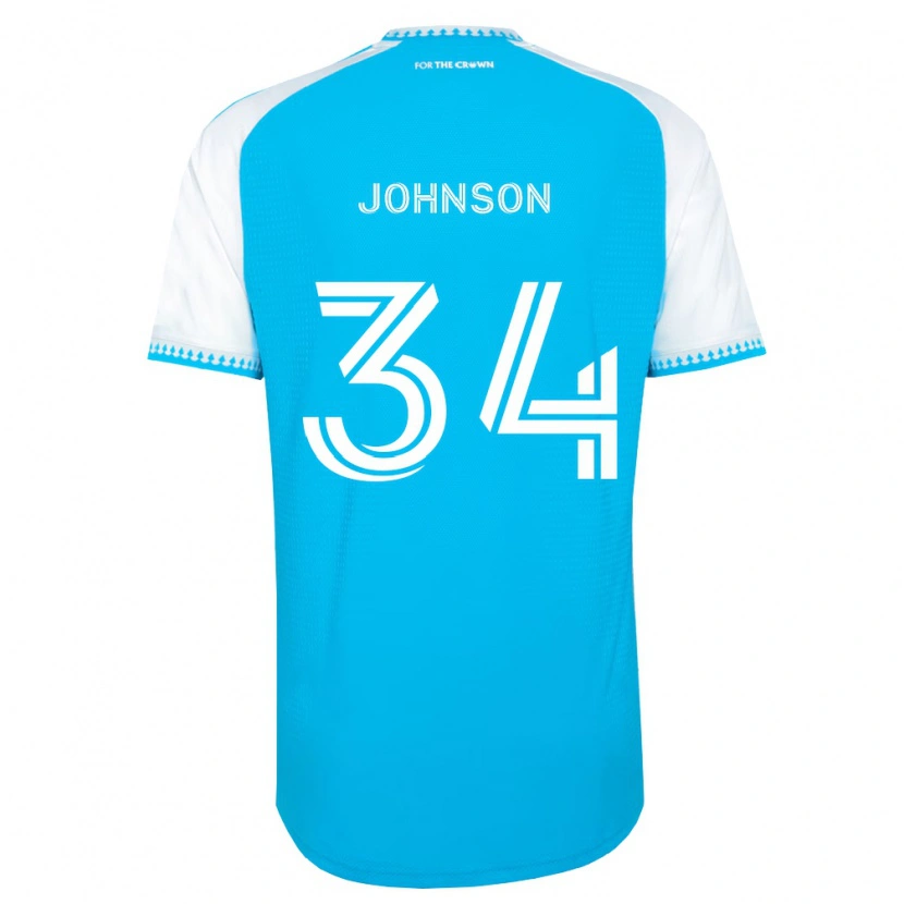 Danxen Kinderen Andrew Johnson #34 Hemelsblauw Wit Zwart Thuisshirt Thuistenue 2026/27 T-Shirt