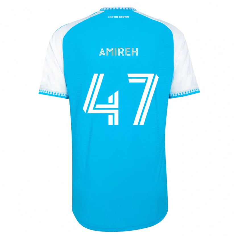 Danxen Kinderen Adam Amireh #47 Hemelsblauw Wit Zwart Thuisshirt Thuistenue 2026/27 T-Shirt