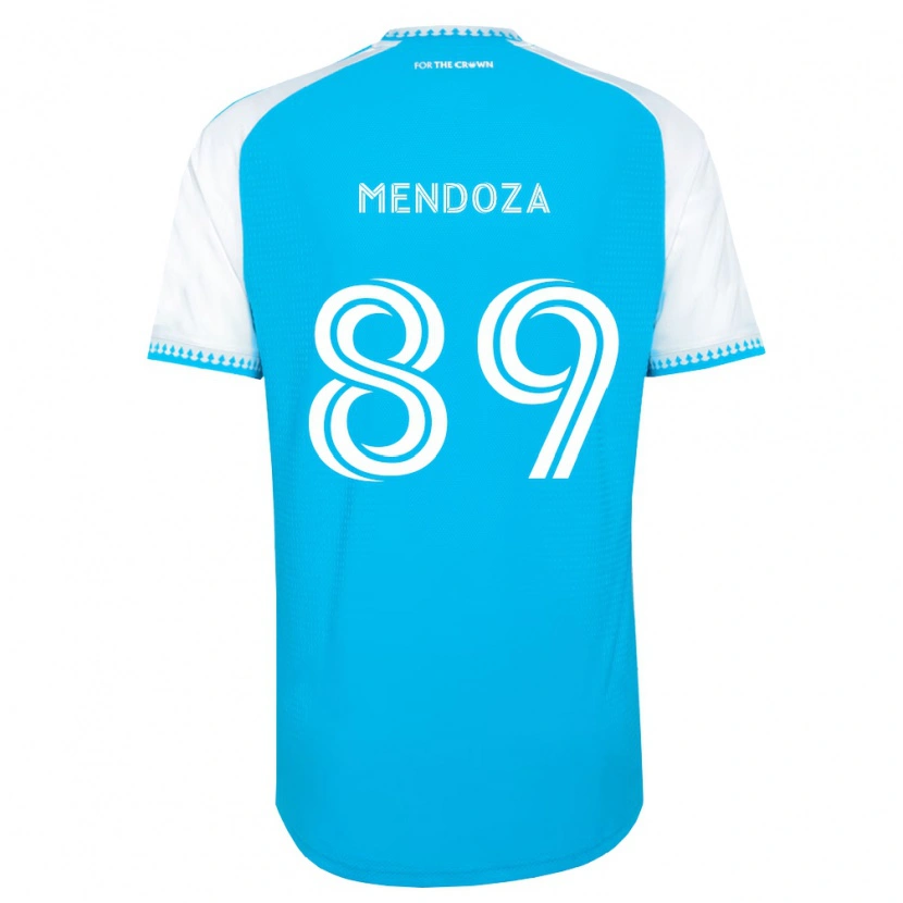 Danxen Kinderen Adrián Mendoza #89 Hemelsblauw Wit Zwart Thuisshirt Thuistenue 2026/27 T-Shirt
