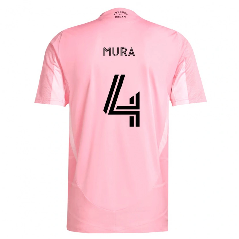 Danxen Kinderen Facundo Mura #4 Roze Zwart Thuisshirt Thuistenue 2026/27 T-Shirt