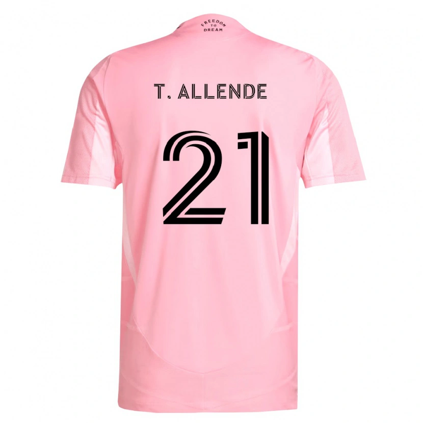 Danxen Kinderen Tadeo Allende #21 Roze Zwart Thuisshirt Thuistenue 2026/27 T-Shirt