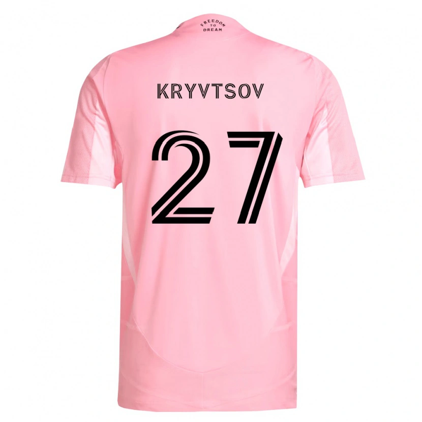Danxen Kinderen Sergiy Kryvtsov #27 Roze Zwart Thuisshirt Thuistenue 2026/27 T-Shirt