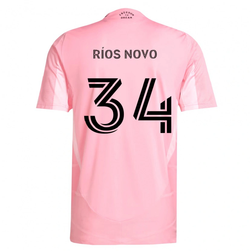Danxen Kinderen Rocco Ríos Novo #34 Roze Zwart Thuisshirt Thuistenue 2026/27 T-Shirt