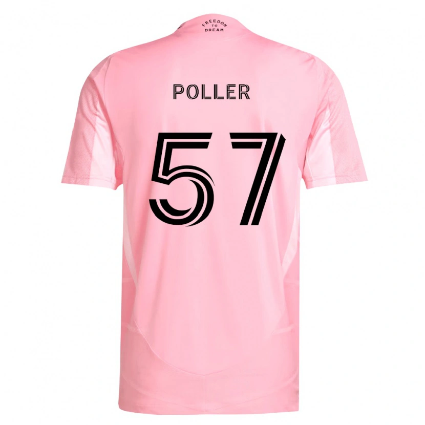 Danxen Kinderen Sebastian Poller #57 Roze Zwart Thuisshirt Thuistenue 2026/27 T-Shirt