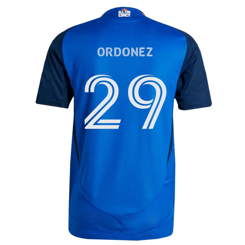 Danxen Kinderen Arquímides Ordóñez #29 Koninklijk Blauw Oranje Thuisshirt Thuistenue 2026/27 T-Shirt