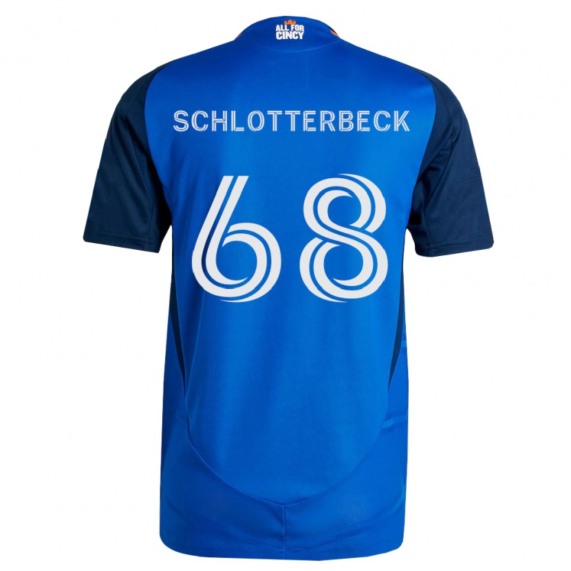 Danxen Kinderen Ryan Schlotterbeck #68 Koninklijk Blauw Oranje Thuisshirt Thuistenue 2026/27 T-Shirt
