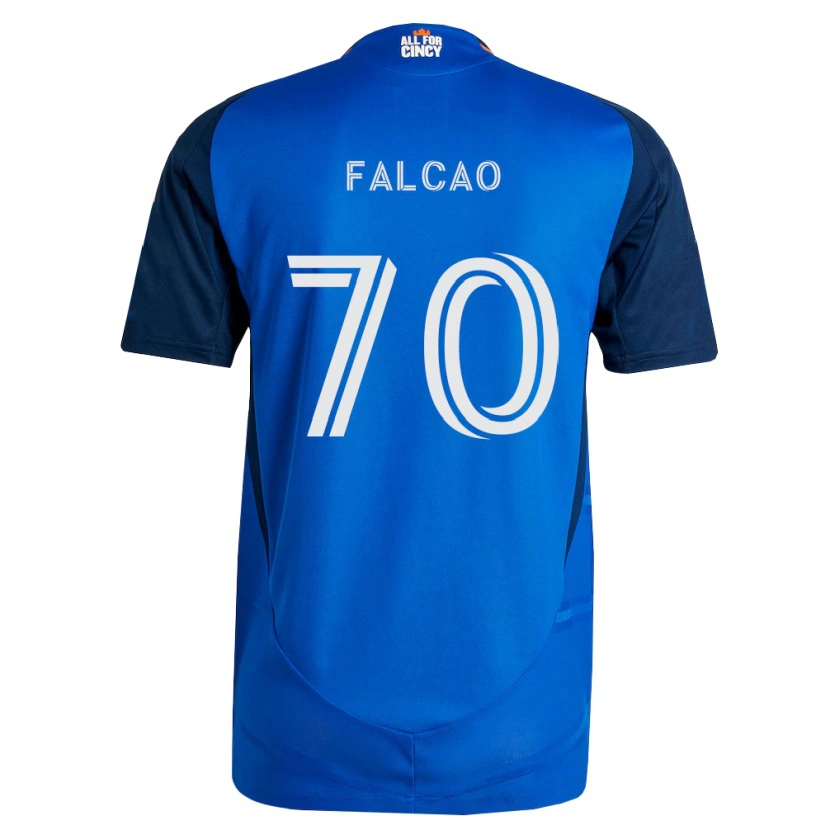 Danxen Kinderen Kiano Falcao #70 Koninklijk Blauw Oranje Thuisshirt Thuistenue 2026/27 T-Shirt