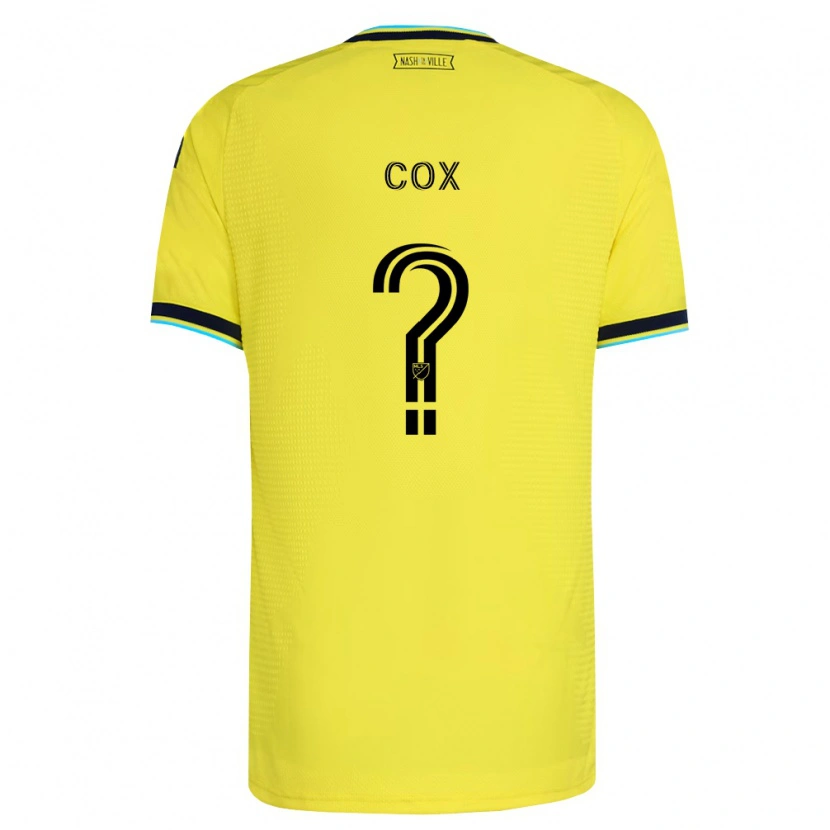 Danxen Kinderen Justin Cox #0 Helder Geel Marineblauw Thuisshirt Thuistenue 2026/27 T-Shirt
