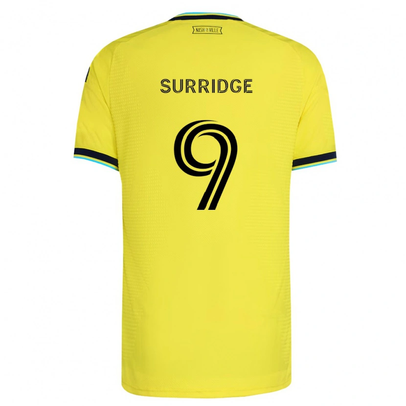 Danxen Kinderen Sam Surridge #9 Helder Geel Marineblauw Thuisshirt Thuistenue 2026/27 T-Shirt