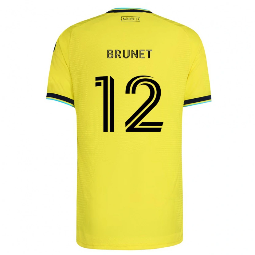 Danxen Kinderen Charles-Emile Brunet #12 Helder Geel Marineblauw Thuisshirt Thuistenue 2026/27 T-Shirt