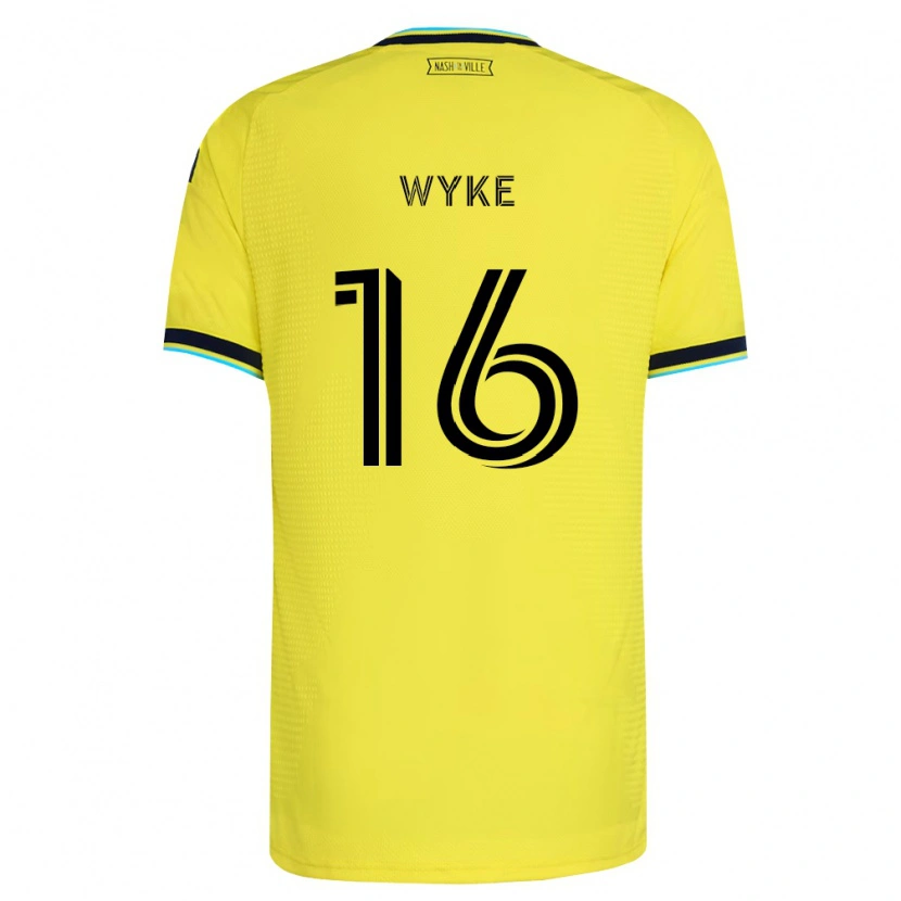 Danxen Kinderen Laurence Wyke #16 Helder Geel Marineblauw Thuisshirt Thuistenue 2026/27 T-Shirt