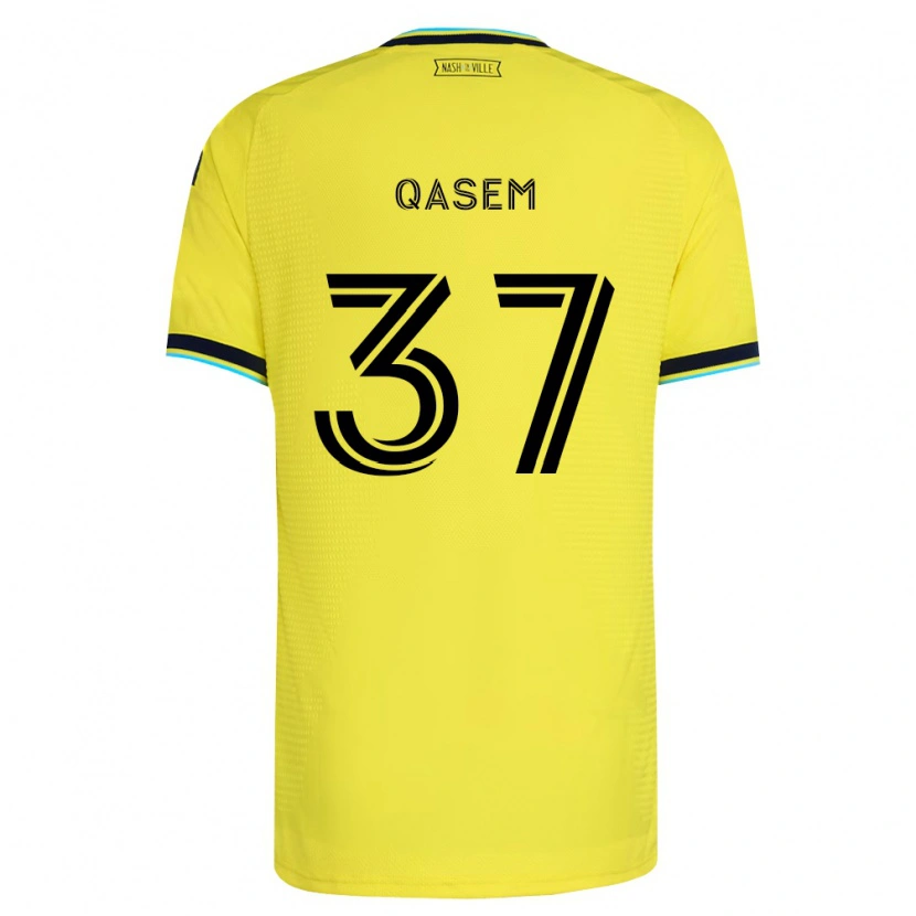 Danxen Kinderen Ahmed Qasem #37 Helder Geel Marineblauw Thuisshirt Thuistenue 2026/27 T-Shirt