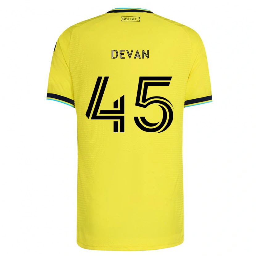 Danxen Kinderen Liam Devan #45 Helder Geel Marineblauw Thuisshirt Thuistenue 2026/27 T-Shirt