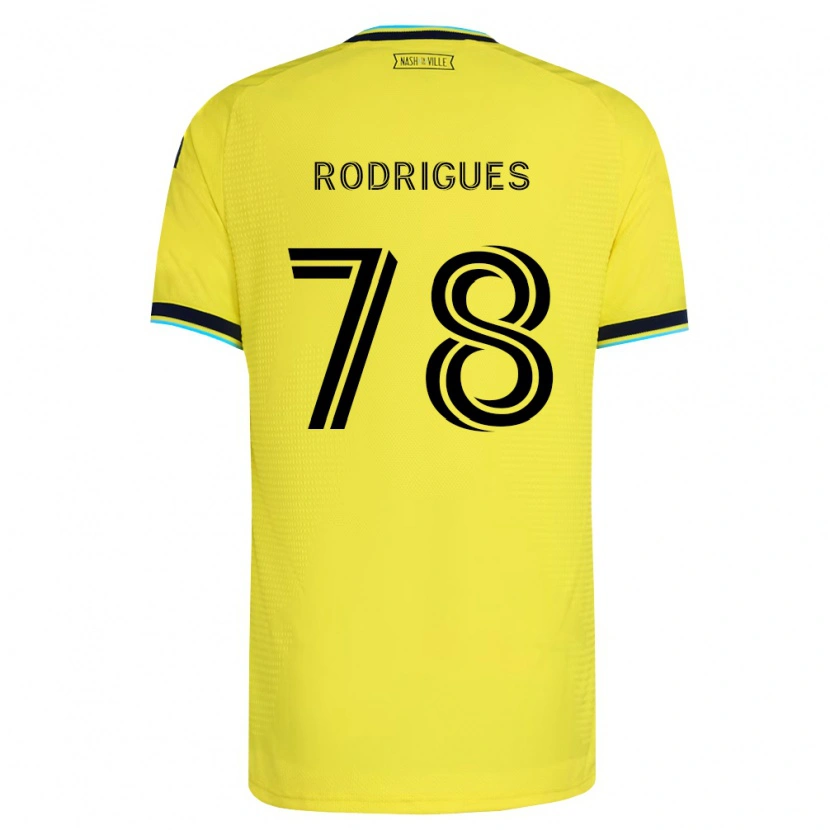 Danxen Kinderen Giuliano Rodrigues #78 Helder Geel Marineblauw Thuisshirt Thuistenue 2026/27 T-Shirt
