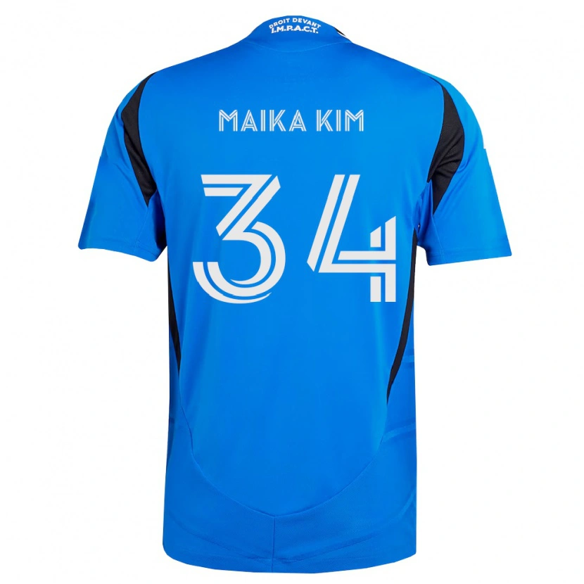Danxen Kinderen Guerrier Maika Kim #34 Blauw Wit Zwart Thuisshirt Thuistenue 2026/27 T-Shirt