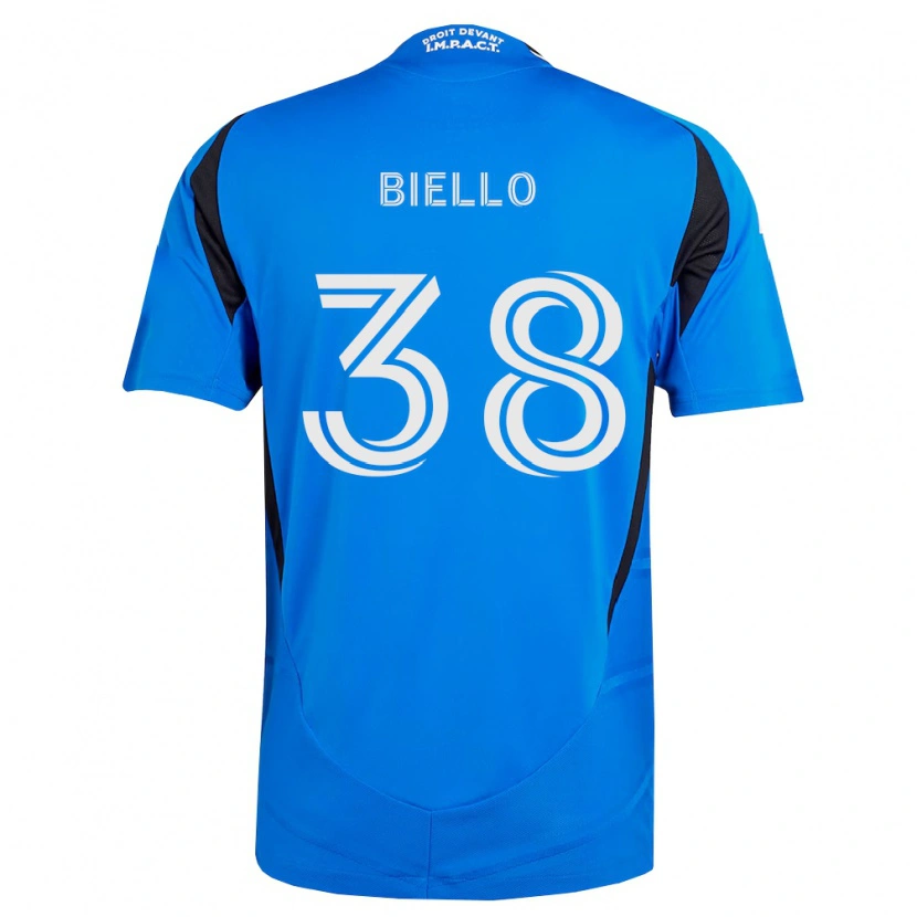 Danxen Kinderen Alessandro Biello #38 Blauw Wit Zwart Thuisshirt Thuistenue 2026/27 T-Shirt