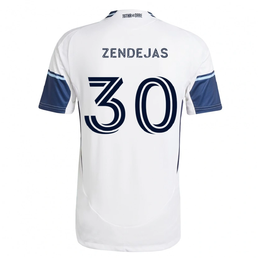 Danxen Kinderen Adrián Zendejas #30 Wit Koninklijk Blauw Thuisshirt Thuistenue 2026/27 T-Shirt