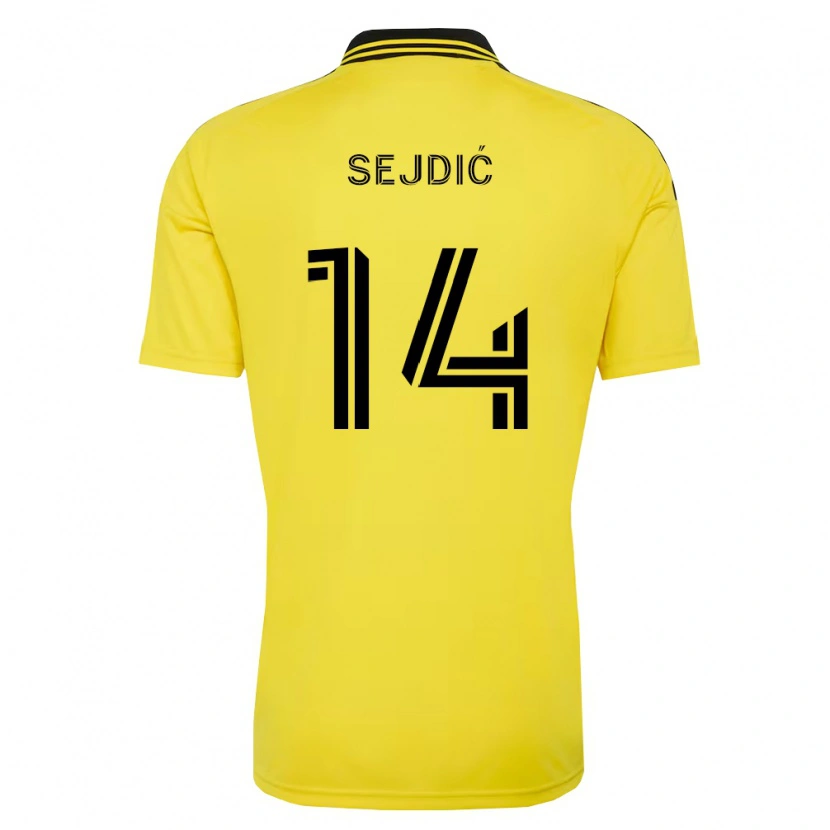 Danxen Kinderen Amar Sejdić #14 Geel Zwart Thuisshirt Thuistenue 2026/27 T-Shirt