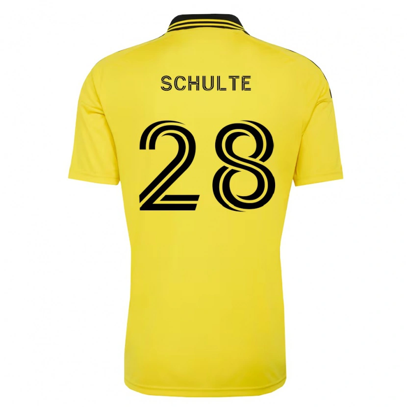 Danxen Kinderen Patrick Schulte #28 Geel Zwart Thuisshirt Thuistenue 2026/27 T-Shirt