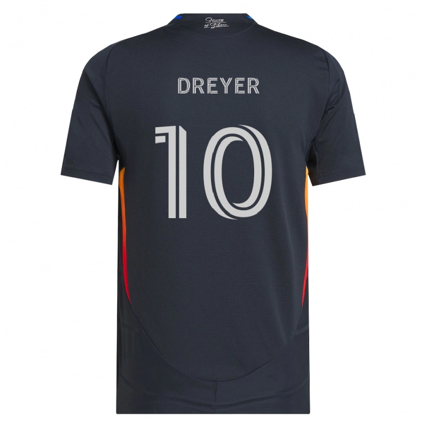 Danxen Kinderen Anders Dreyer #10 Donkergrijs Rood Thuisshirt Thuistenue 2026/27 T-Shirt