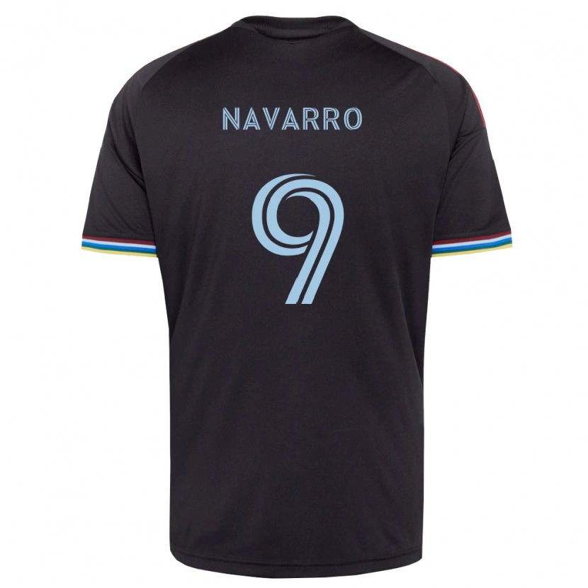 Danxen Kinderen Rafael Navarro #9 Zwart Hemelsblauw Thuisshirt Thuistenue 2026/27 T-Shirt