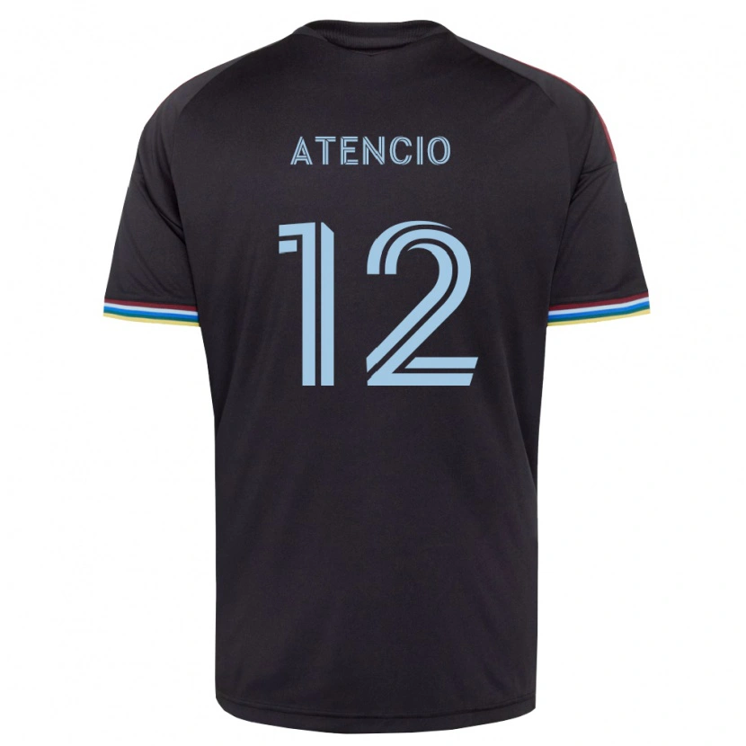Danxen Kinderen Josh Atencio #12 Zwart Hemelsblauw Thuisshirt Thuistenue 2026/27 T-Shirt