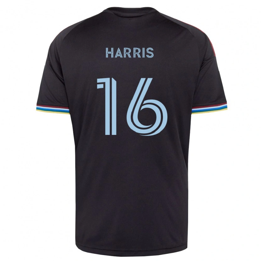 Danxen Kinderen Alex Harris #16 Zwart Hemelsblauw Thuisshirt Thuistenue 2026/27 T-Shirt