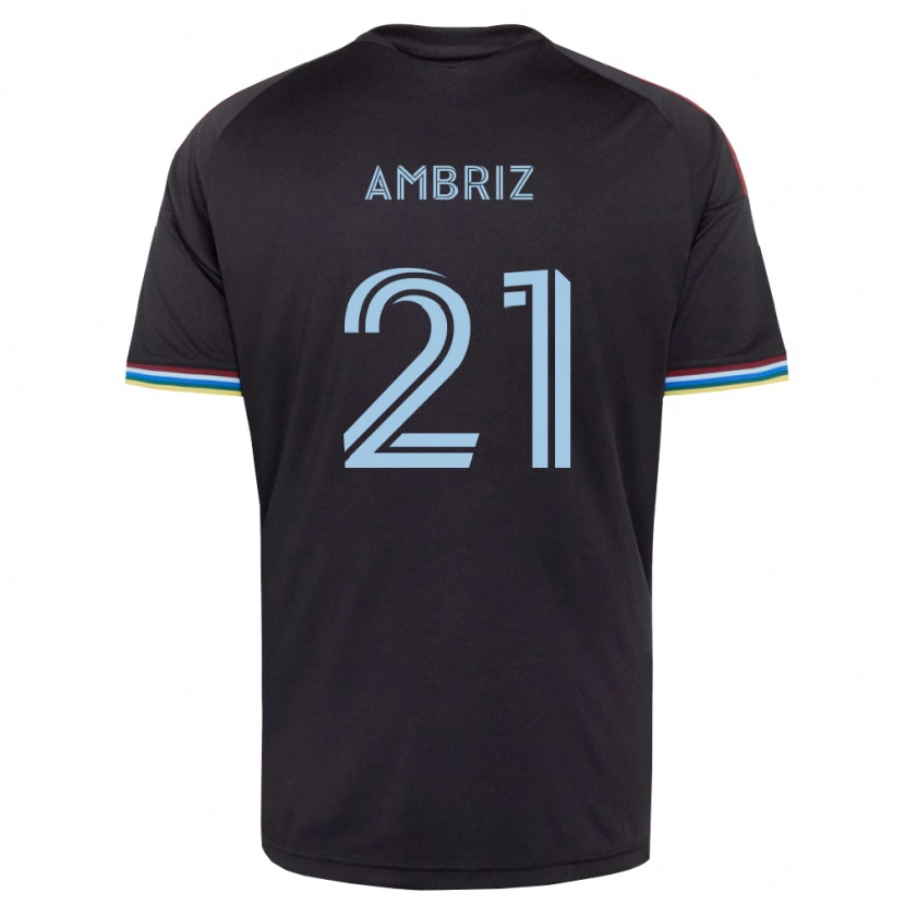 Danxen Kinderen Diego Ambriz #21 Zwart Hemelsblauw Thuisshirt Thuistenue 2026/27 T-Shirt