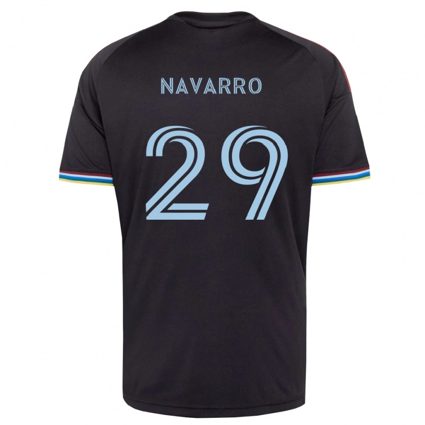 Danxen Kinderen Miguel Navarro #29 Zwart Hemelsblauw Thuisshirt Thuistenue 2026/27 T-Shirt