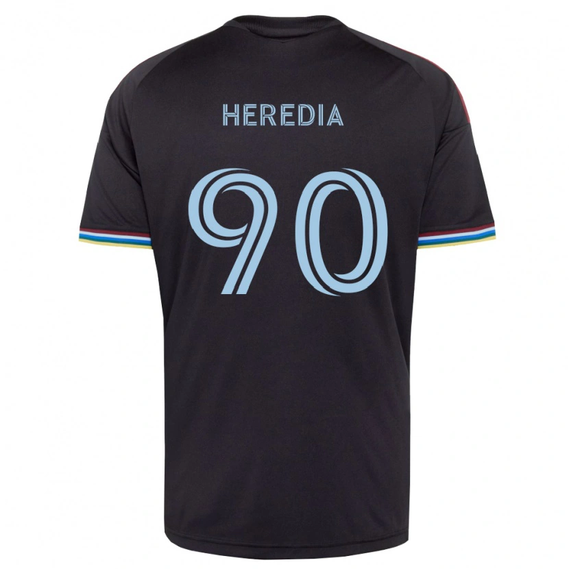 Danxen Kinderen Edgar Heredia #90 Zwart Hemelsblauw Thuisshirt Thuistenue 2026/27 T-Shirt