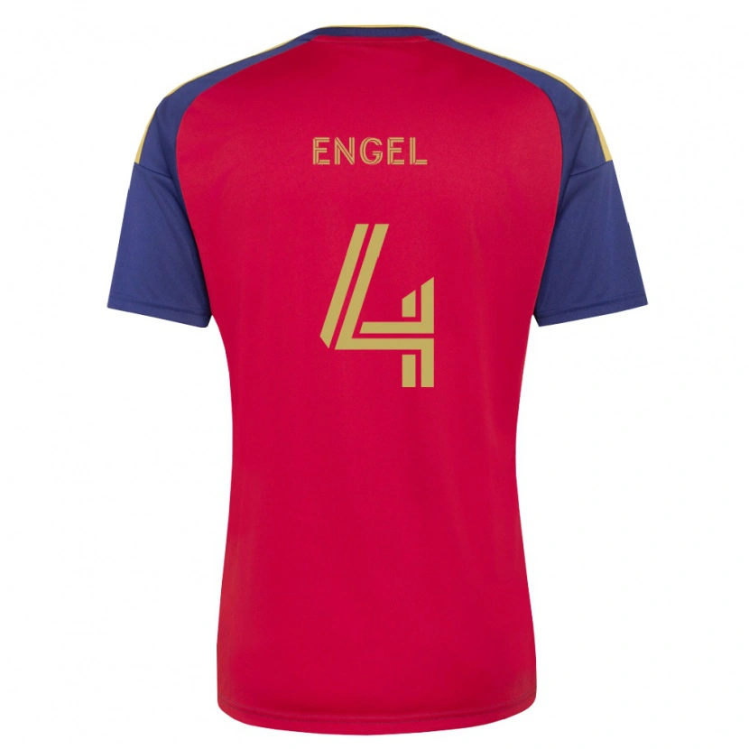 Danxen Kinderen Lukas Engel #4 Koninklijk Blauw Bruin Rood Thuisshirt Thuistenue 2026/27 T-Shirt