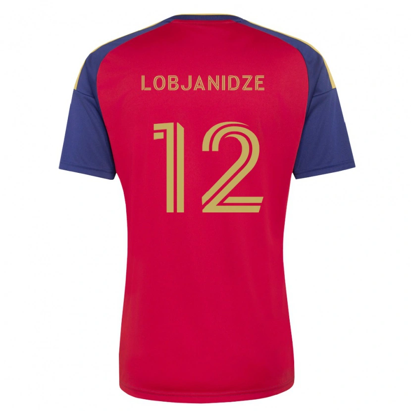 Danxen Kinderen Saba Lobjanidze #12 Koninklijk Blauw Bruin Rood Thuisshirt Thuistenue 2026/27 T-Shirt