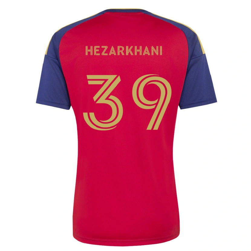 Danxen Kinderen Aiden Hezarkhani #39 Koninklijk Blauw Bruin Rood Thuisshirt Thuistenue 2026/27 T-Shirt