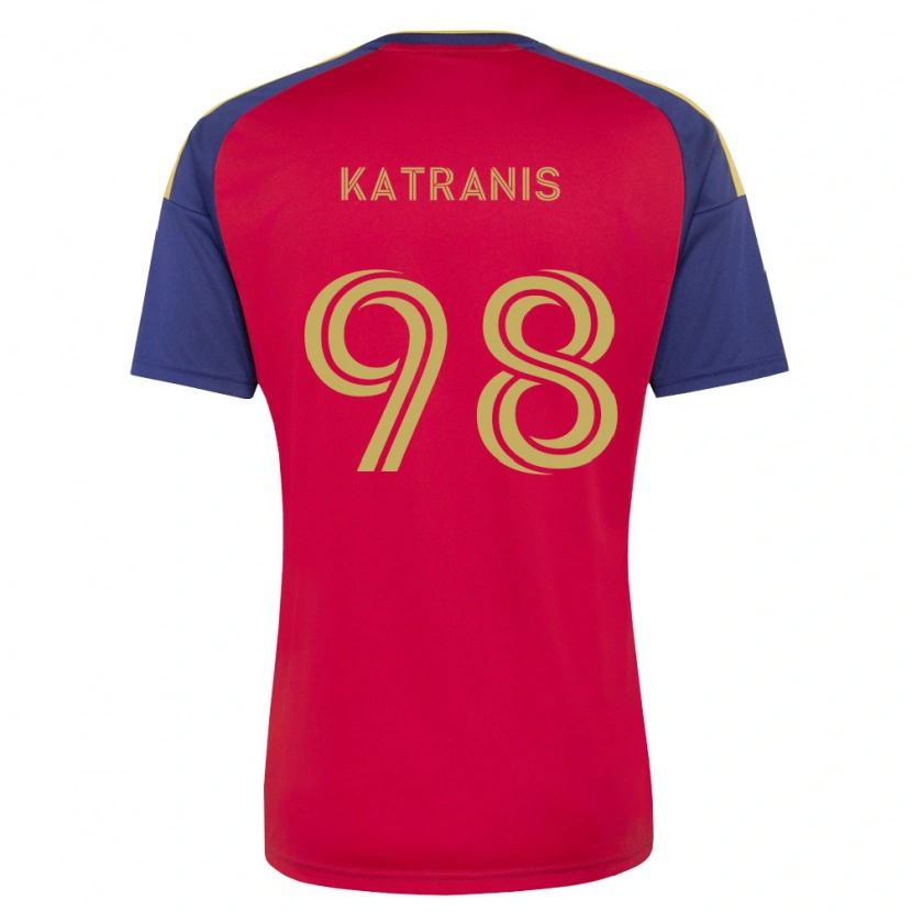 Danxen Kinderen Alexandros Katranis #98 Koninklijk Blauw Bruin Rood Thuisshirt Thuistenue 2026/27 T-Shirt