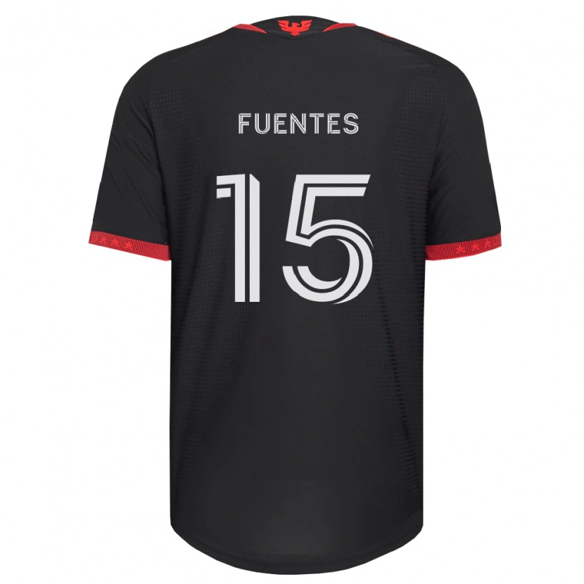 Danxen Kinderen Gabriel Fuentes #15 Zwart Wit Rood Thuisshirt Thuistenue 2026/27 T-Shirt