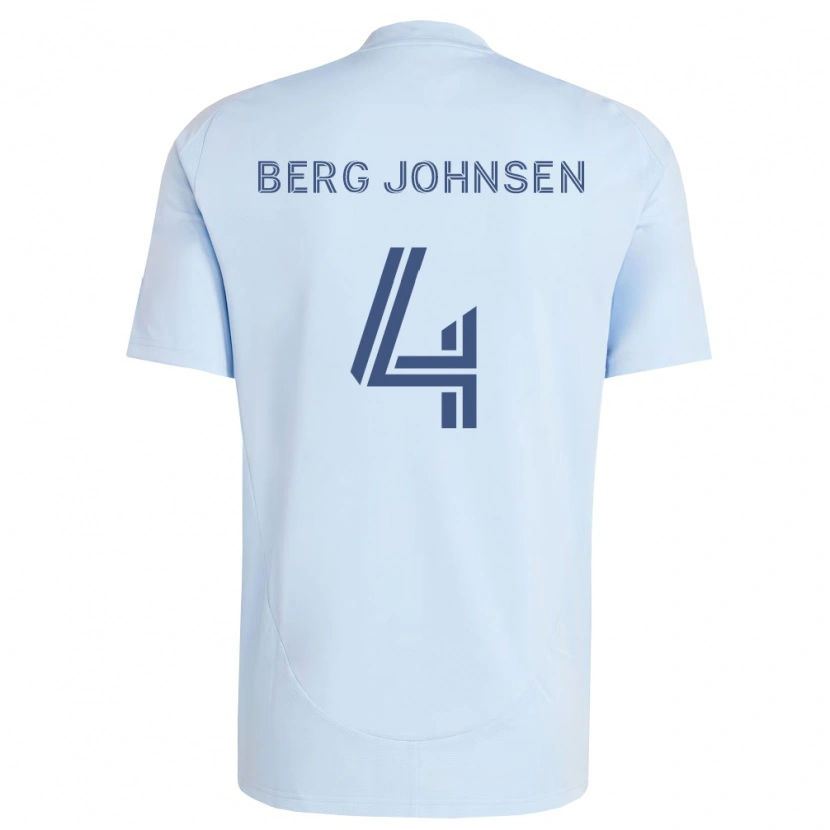 Danxen Kinderen Lasse Berg Johnsen #4 Lichtblauw Lichtgrijs Thuisshirt Thuistenue 2026/27 T-Shirt