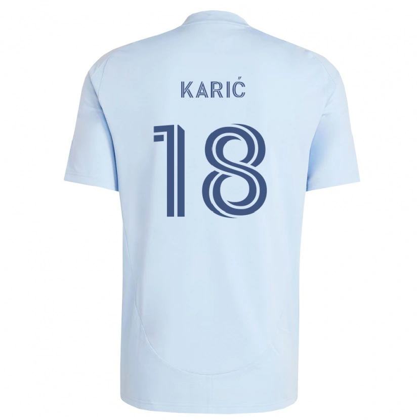 Danxen Kinderen Emir Karić #18 Lichtblauw Lichtgrijs Thuisshirt Thuistenue 2026/27 T-Shirt