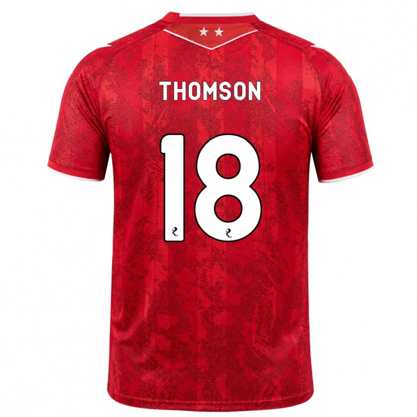 Danxen Kinderen Eva Thomson #18 Rood Wit Thuisshirt Thuistenue 2026/27 T-Shirt