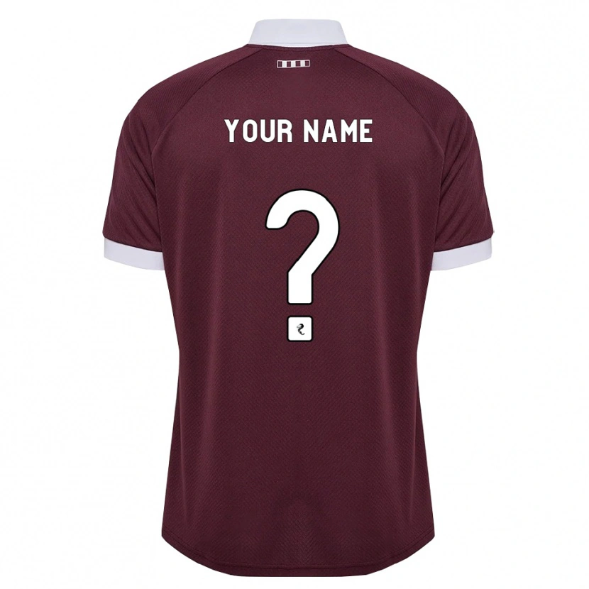 Danxen Kinderen Uw Naam #0 Bordeauxrood Wit Thuisshirt Thuistenue 2026/27 T-Shirt
