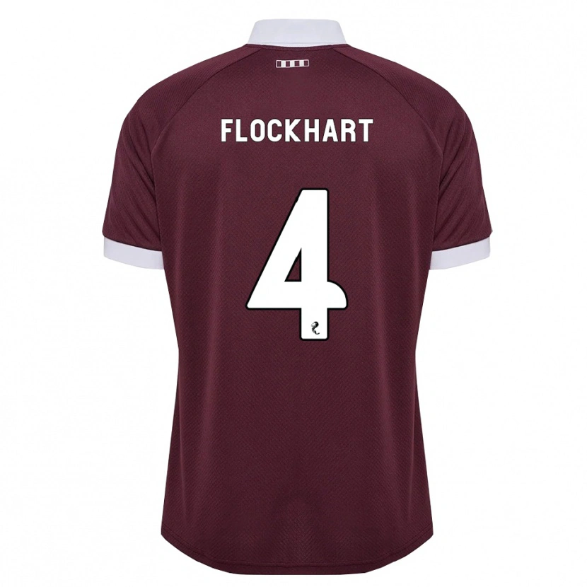 Danxen Kinderen Robbie Flockhart #4 Bordeauxrood Wit Thuisshirt Thuistenue 2026/27 T-Shirt
