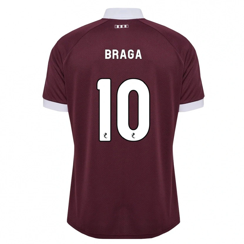 Danxen Kinderen Cláudio Braga #10 Bordeauxrood Wit Thuisshirt Thuistenue 2026/27 T-Shirt
