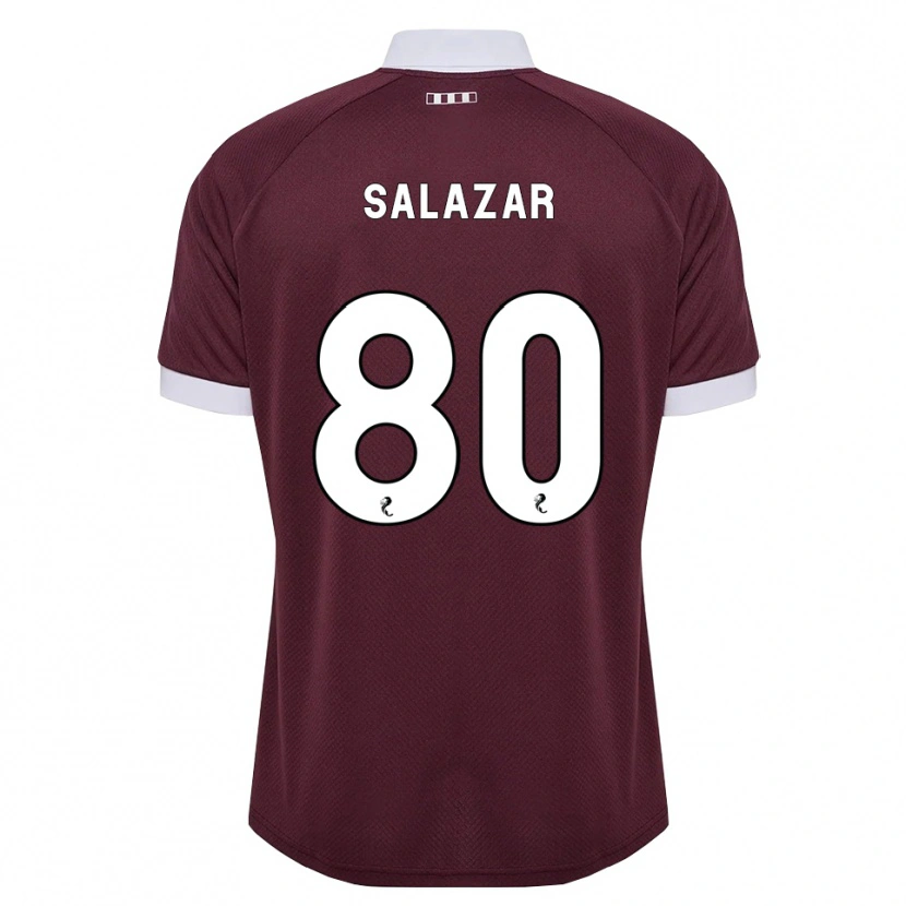 Danxen Kinderen Andrés Salazar #80 Bordeauxrood Wit Thuisshirt Thuistenue 2026/27 T-Shirt