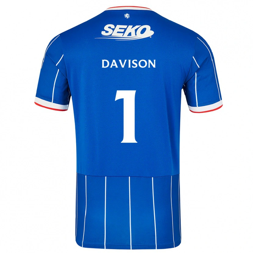 Danxen Kinderen Hannah Davison #1 Rood Blauw Wit Thuisshirt Thuistenue 2026/27 T-Shirt