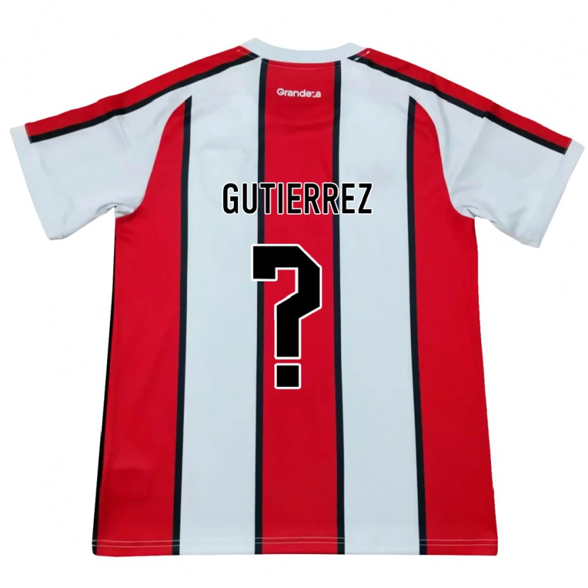Danxen Kinderen Thomas Gutierrez #0 Wit Rood Zwart Uitshirt Uittenue 2026/27 T-Shirt