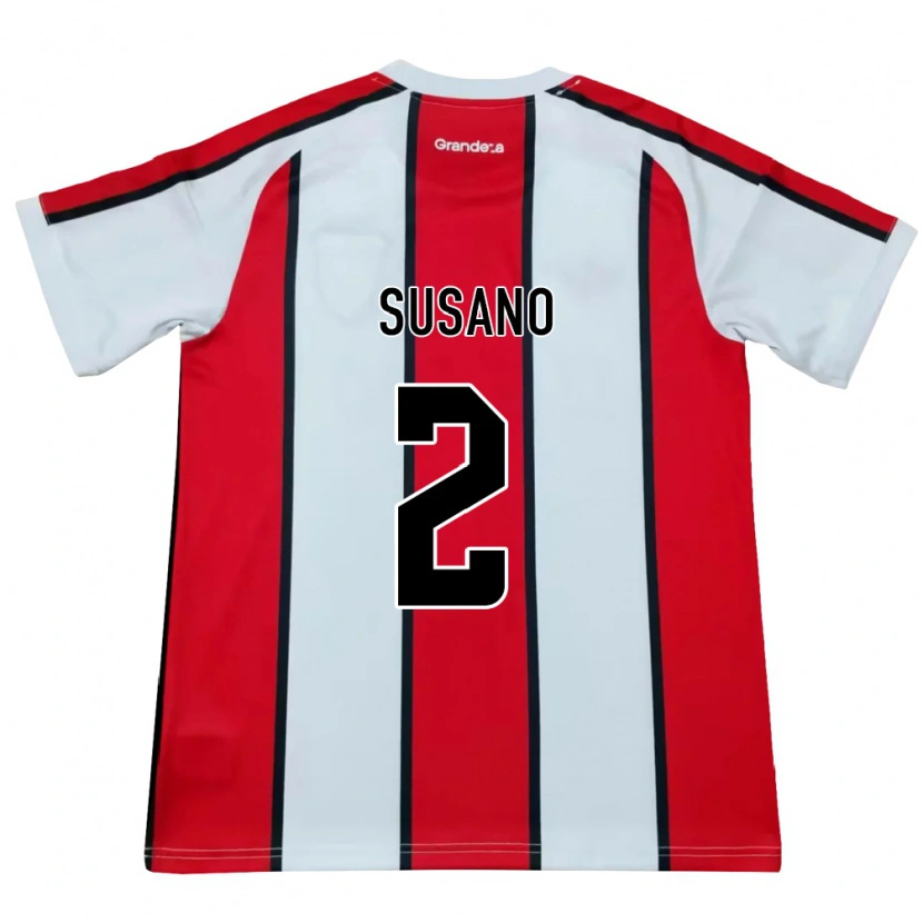 Danxen Kinderen Ángel Susano #2 Wit Rood Zwart Uitshirt Uittenue 2026/27 T-Shirt