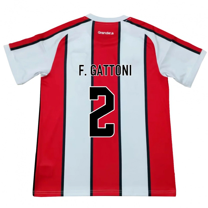 Danxen Kinderen Federico Gattoni #2 Wit Rood Zwart Uitshirt Uittenue 2026/27 T-Shirt